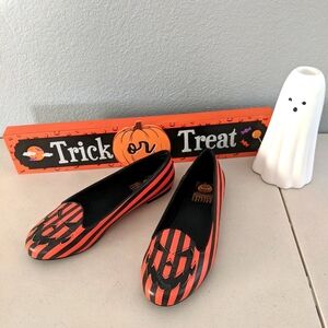 Halloween Edition Mary Jane's Flat Shoes Pumpkin Scary Jack O Lantern Costume